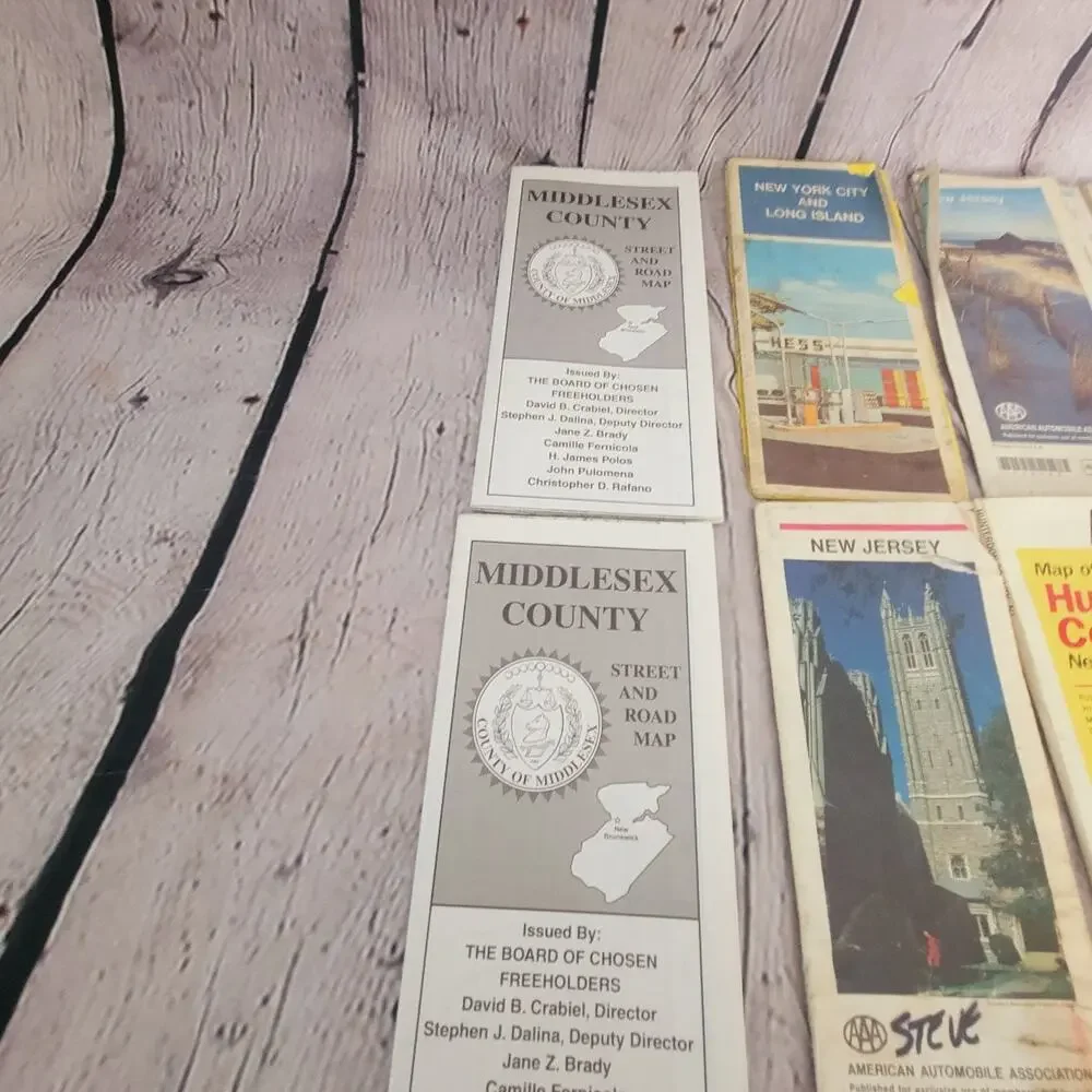 Vintage Maps of New Jersey, New York(Hess), and Pennsylvania (Shell) 9 maps